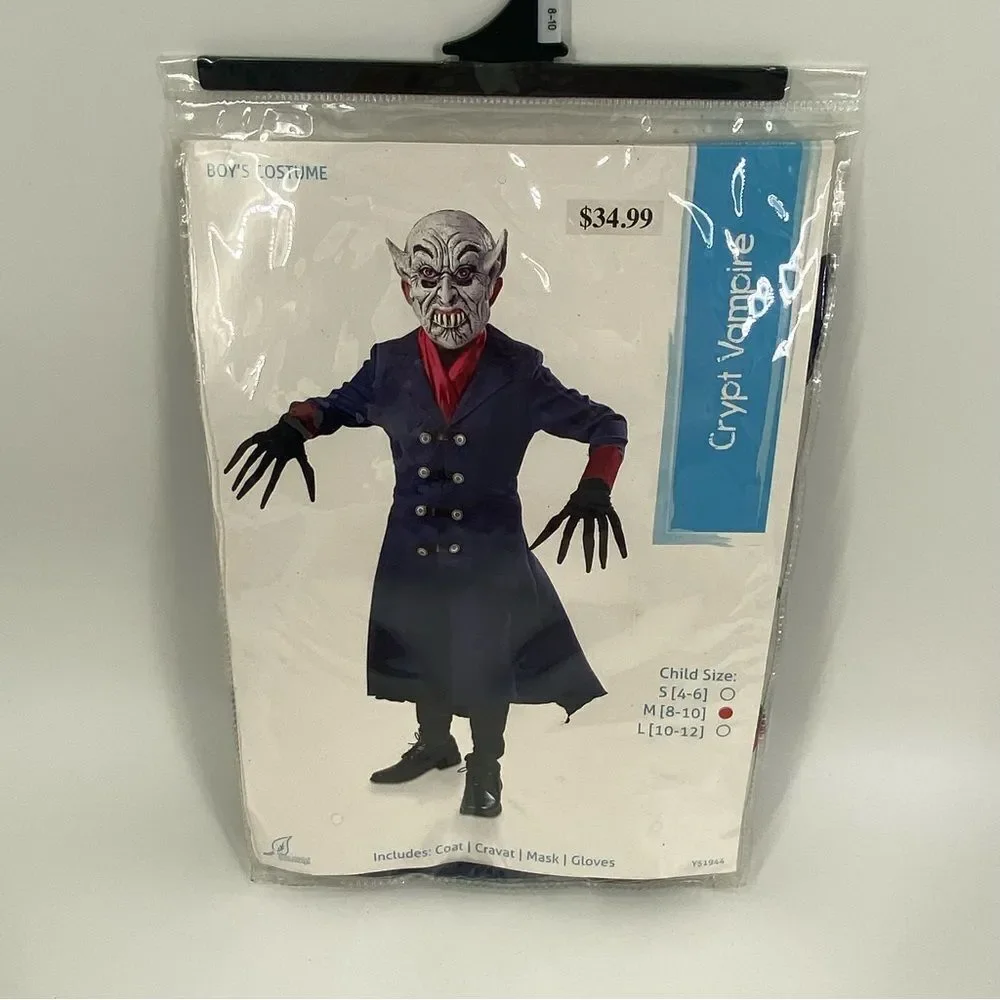 Crypt Vampire Kids Halloween Costume - Blue and Black size M